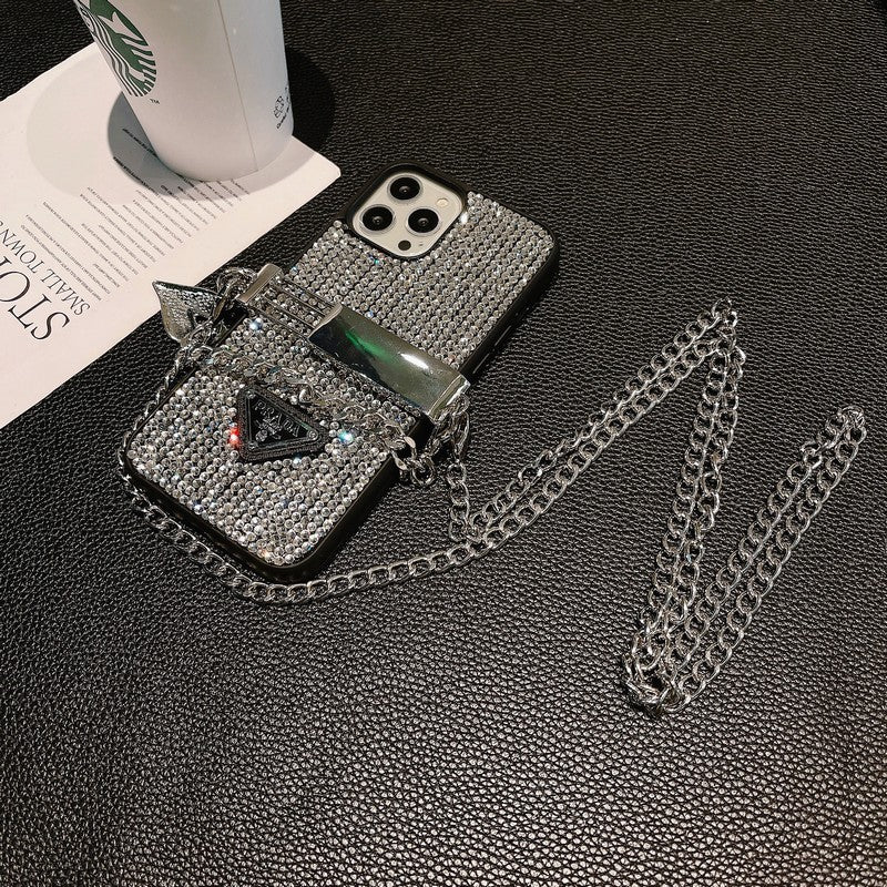 Luxusní Diamond Crossbody Chain pouzdro na iPhone