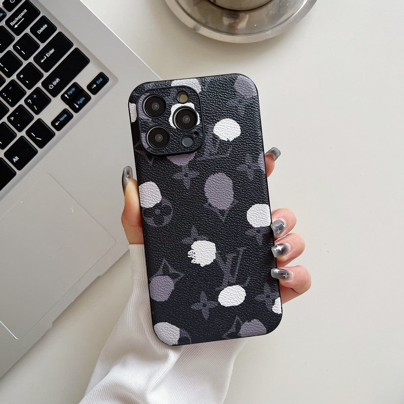Luxusní klasické barevné kožené pouzdro na iPhone