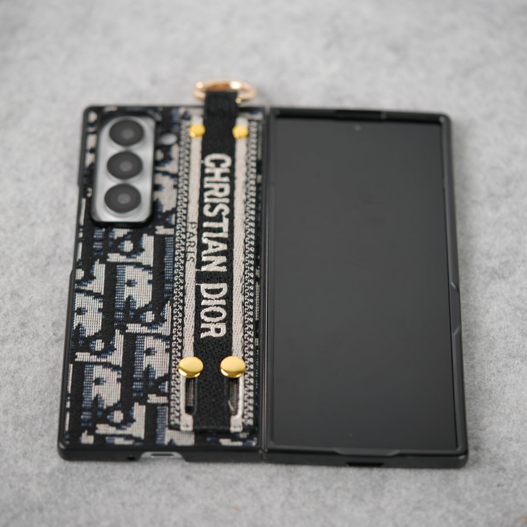 Luxusmarke C Dior Gürtelstickerei Hülle für Samsung Z Fold