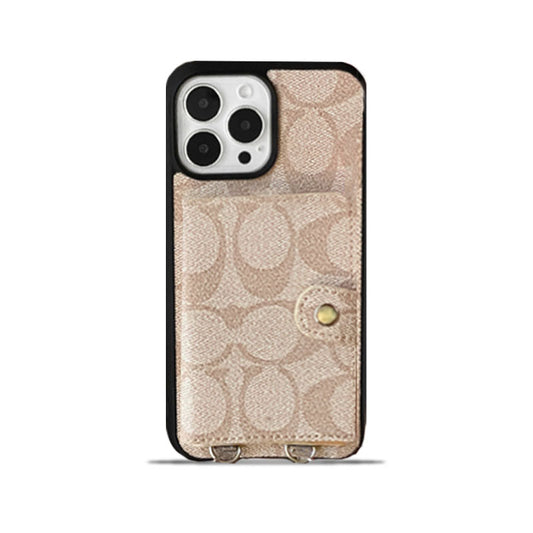 지갑과 스트랩이 포함된 클래식 iPhone 케이스 화이트 -SZK240402