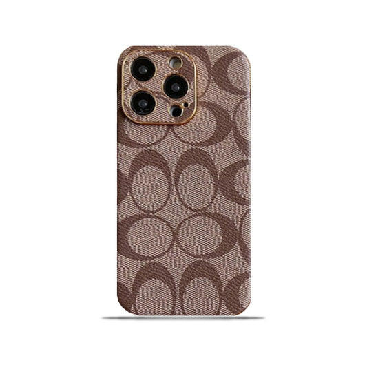 Klassisk iPhone-deksel Leather Light Brow -QBK240513