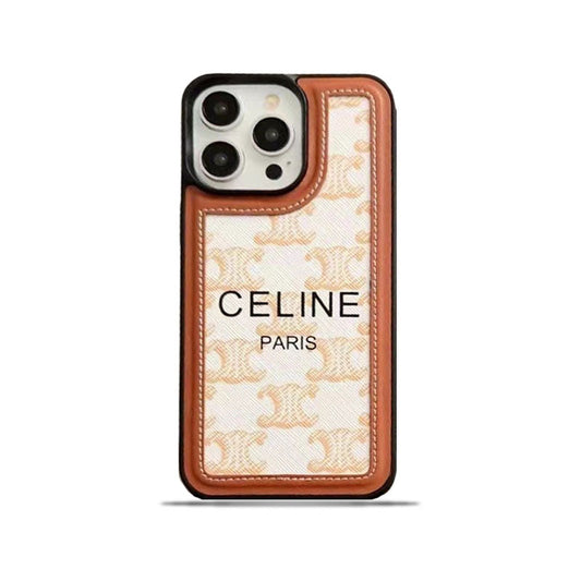 Weiße Celine iPhone-Hülle mit Riemen-SZ231124