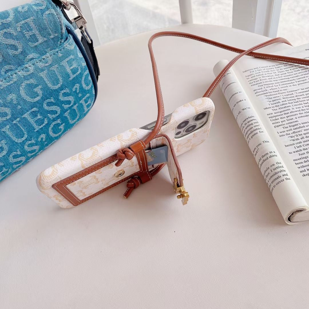 Бела Целине навлака за иПхоне са држачем за картице -ЛХ240109