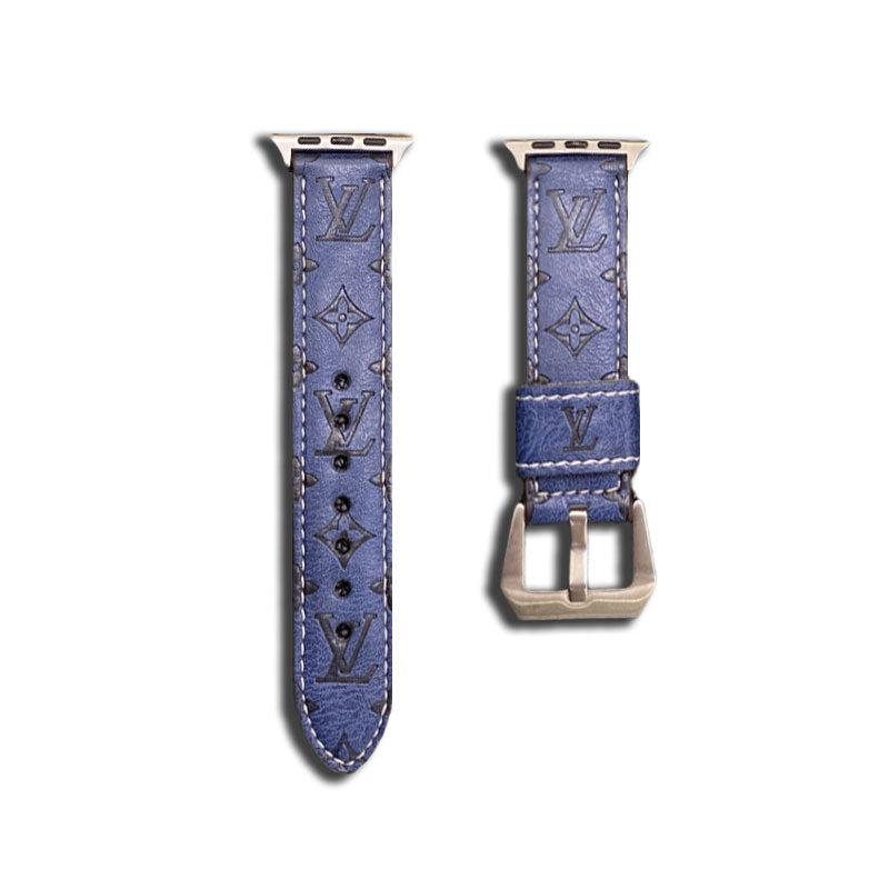 Kožené řemínky s monogramem Apple Watch Kožené modré-YH24422