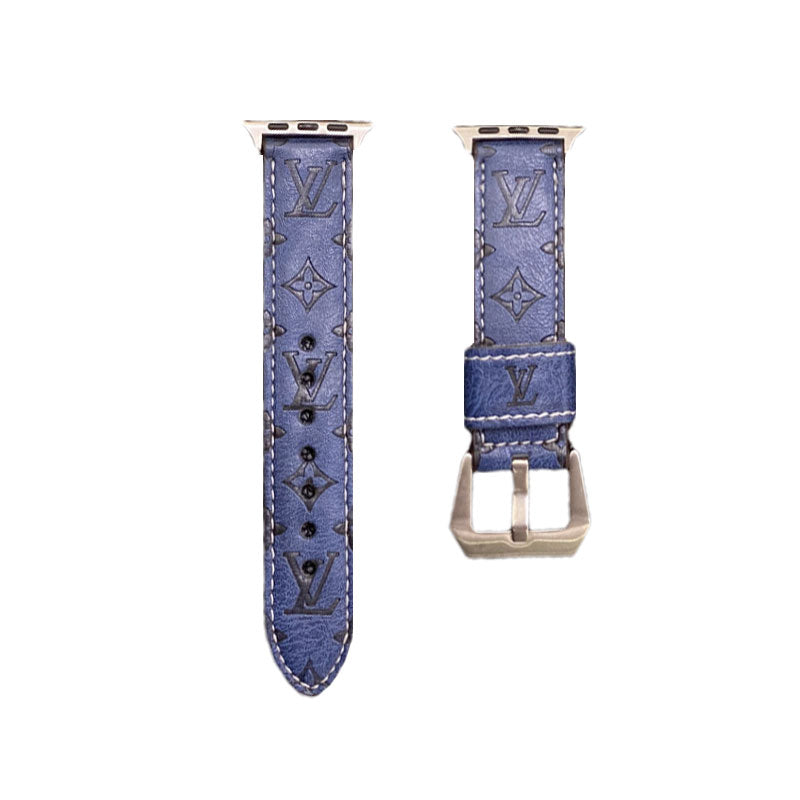 Kožené řemínky s monogramem Apple Watch Kožené modré-YH24422