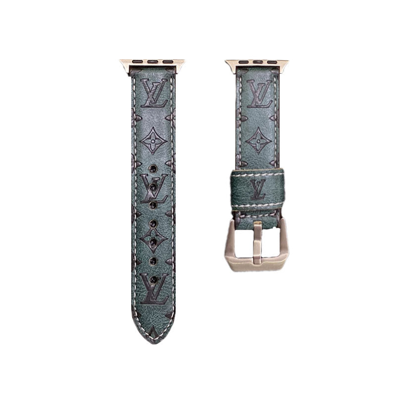 Kožené řemínky s monogramem Apple Watch Kožené modré-YH24422