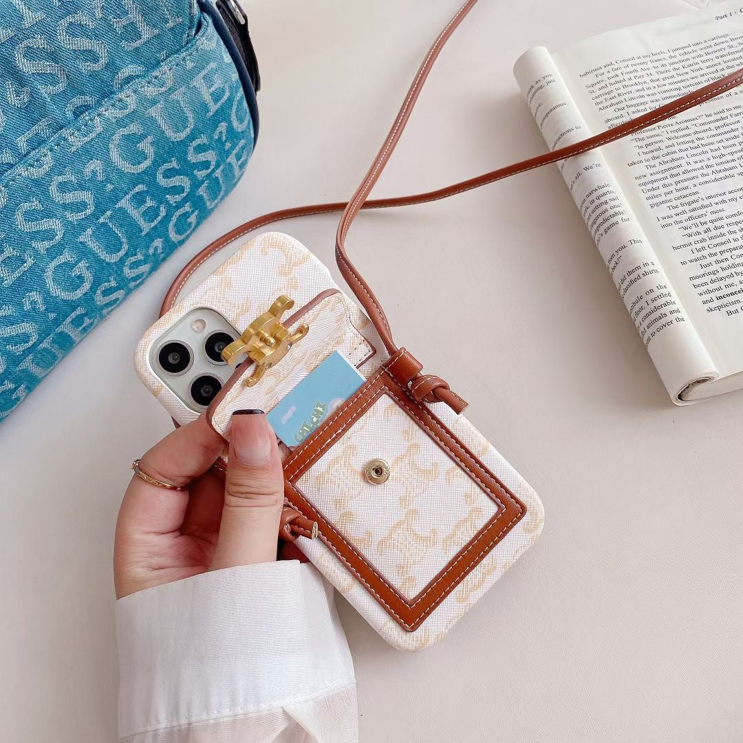 Бела Целине навлака за иПхоне са држачем за картице -ЛХ240109