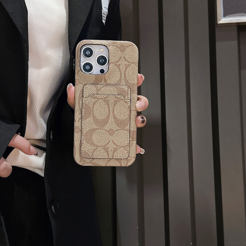 Klasické klasické pouzdro na iPhone s držákem karty bílé -JQB240330