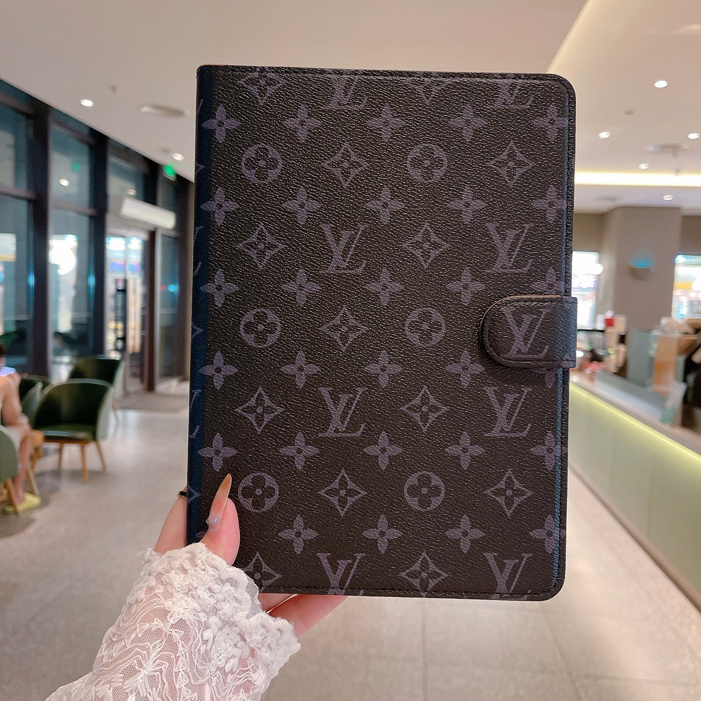 Elegantní Monogram Canvas Flip Cover Ochranné kožené pouzdro Apple iPad