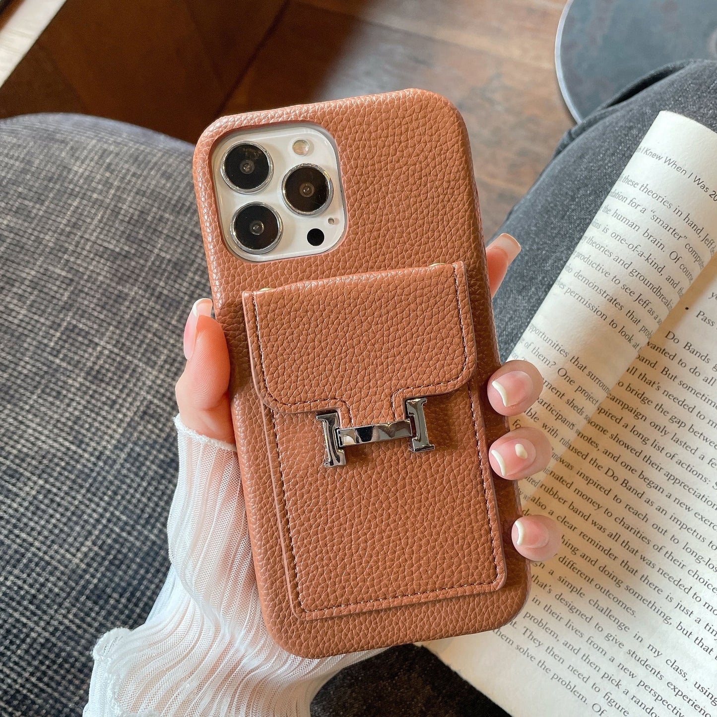 Kožené pouzdro na iPhone H Card Holder