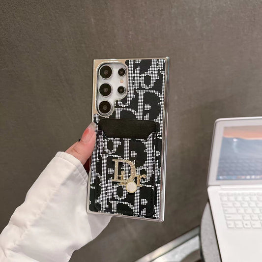 Elegantní ikonické módní pouzdro na Samsung s kapsou na karty