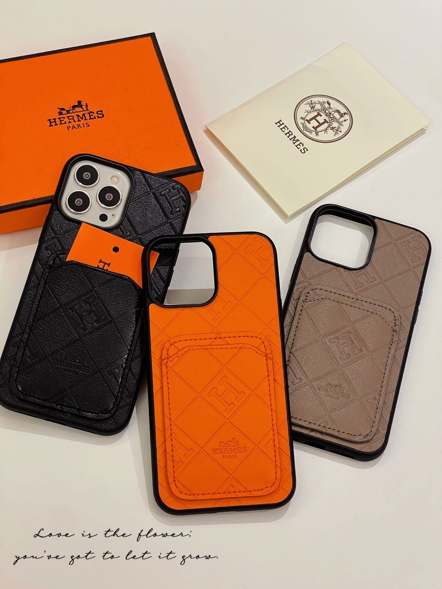 H Kožený držák karet na iPhone
