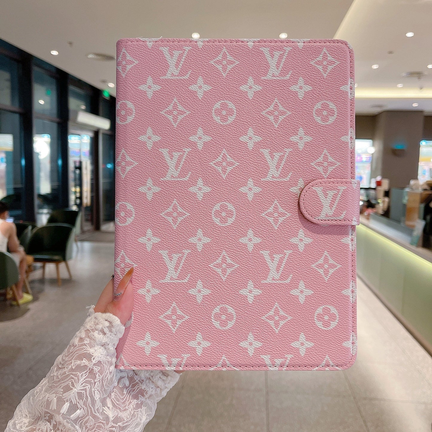 Elegantní Monogram Canvas Flip Cover Ochranné kožené pouzdro Apple iPad