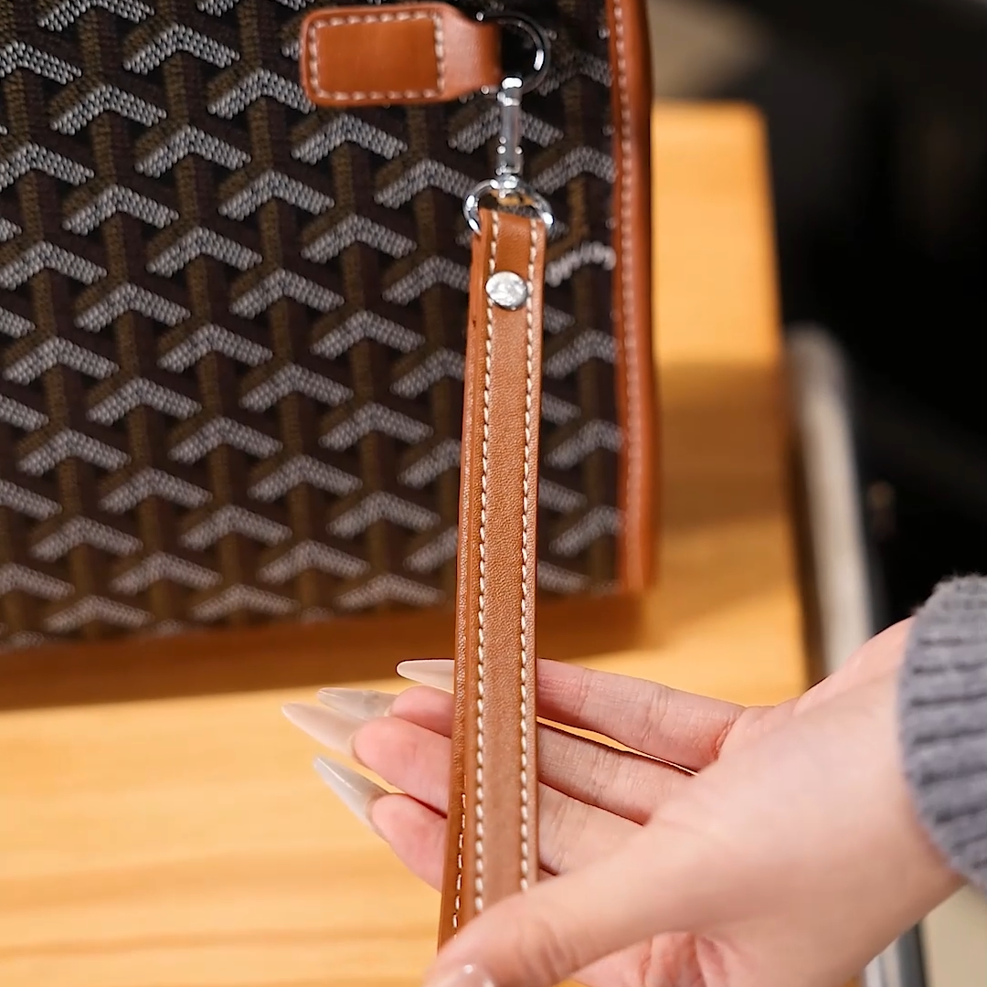Spojka na zápěstí s luxusním vzorem — kabelka v designovém stylu na zip s odnímatelným popruhem