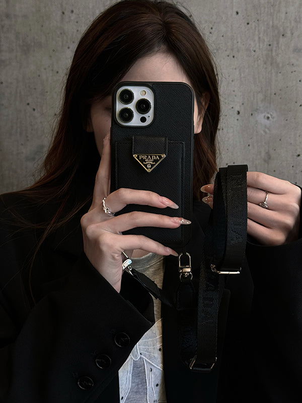 Luxusní crossbody kožené pouzdro na iPhone