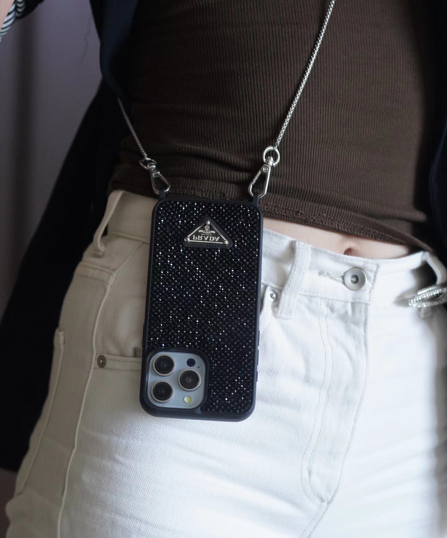 Luxusní Diamond Crossbody pouzdro na iPhone