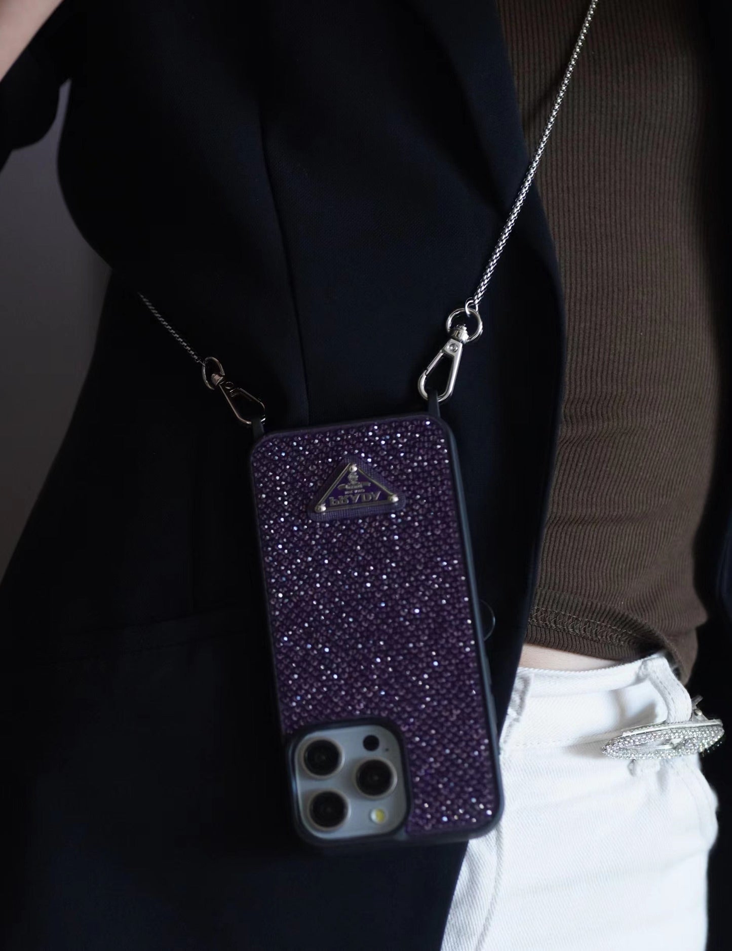 Luxusní Diamond Crossbody pouzdro na iPhone
