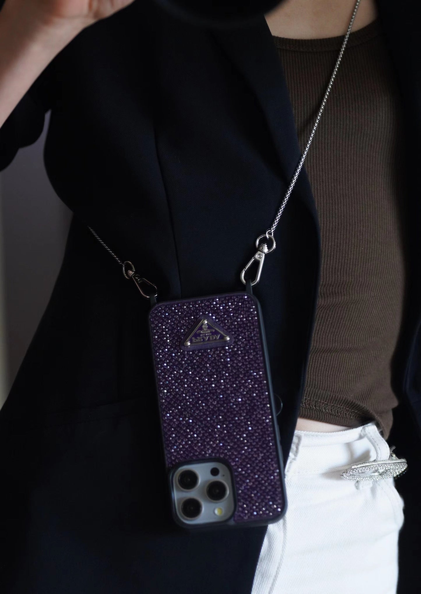 Luxusní Diamond Crossbody pouzdro na iPhone