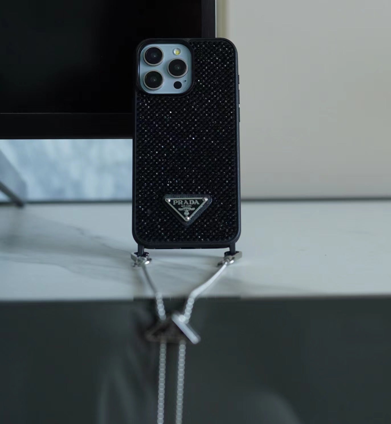 Luxusní Diamond Crossbody pouzdro na iPhone