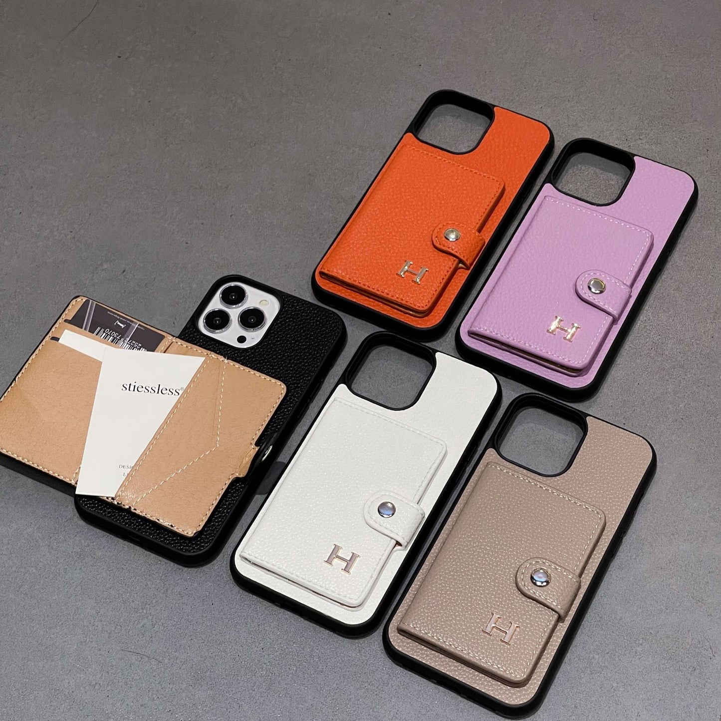 H Kožený držák karet na iPhone