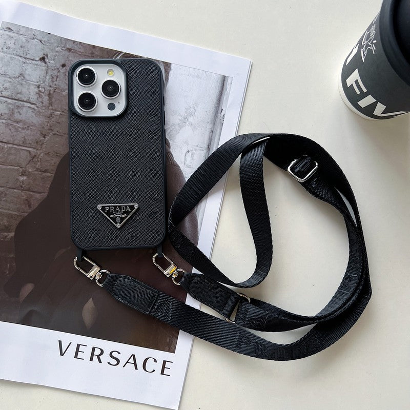Luxusní crossbody kožené pouzdro na iPhone