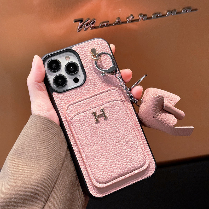 Kožené pouzdro na iPhone s přívěskem H Card Holder