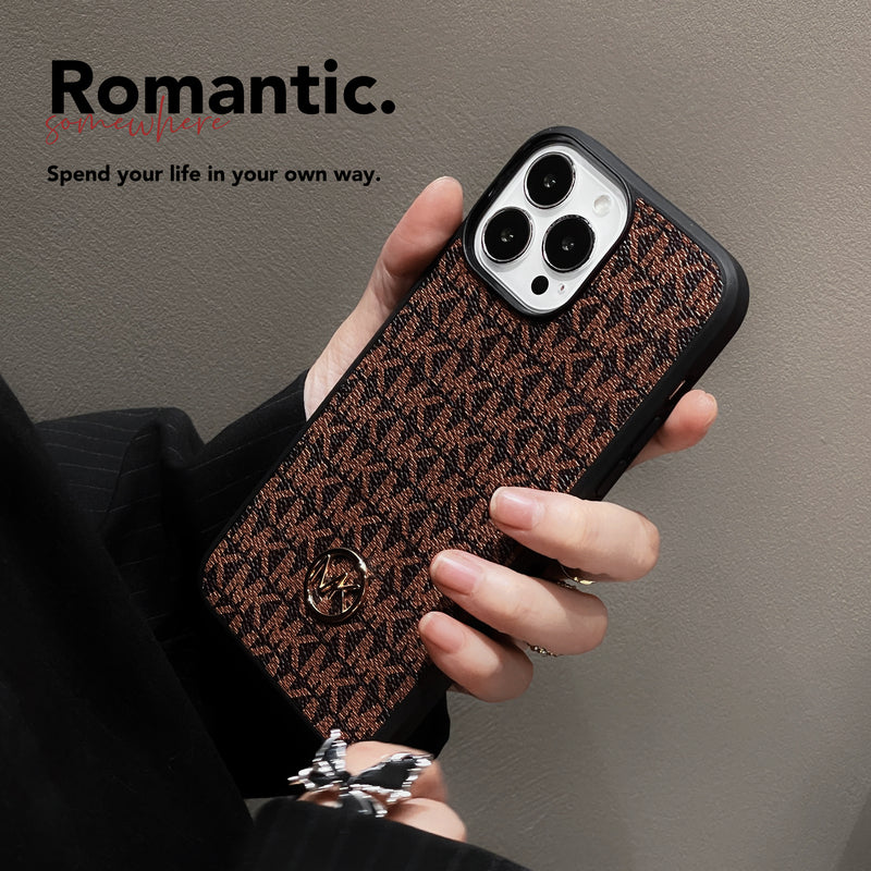 Luxusní pouzdro na iPhone hnědé-MKK240603