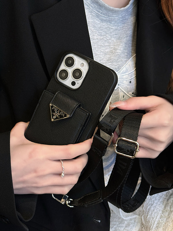 Luxusní crossbody kožené pouzdro na iPhone