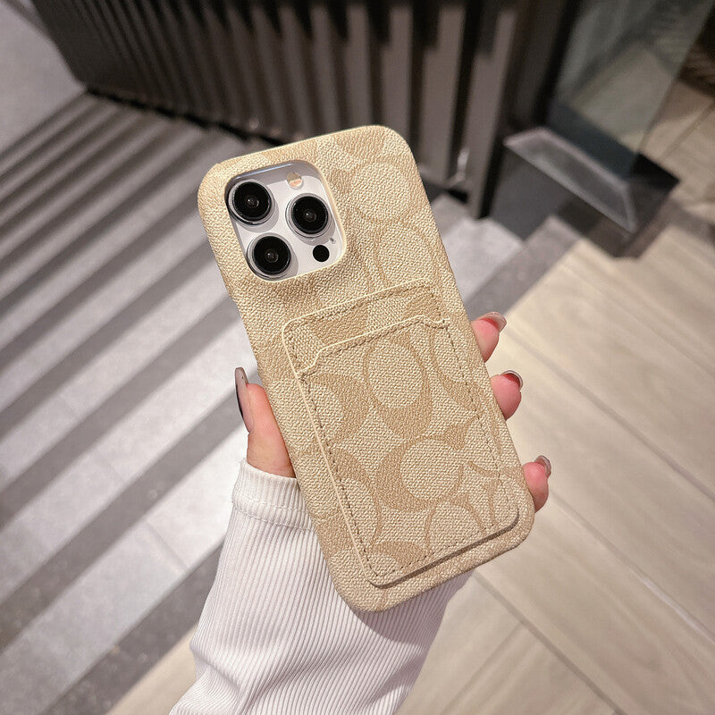 Klasické klasické pouzdro na iPhone s držákem karty bílé -JQB240330