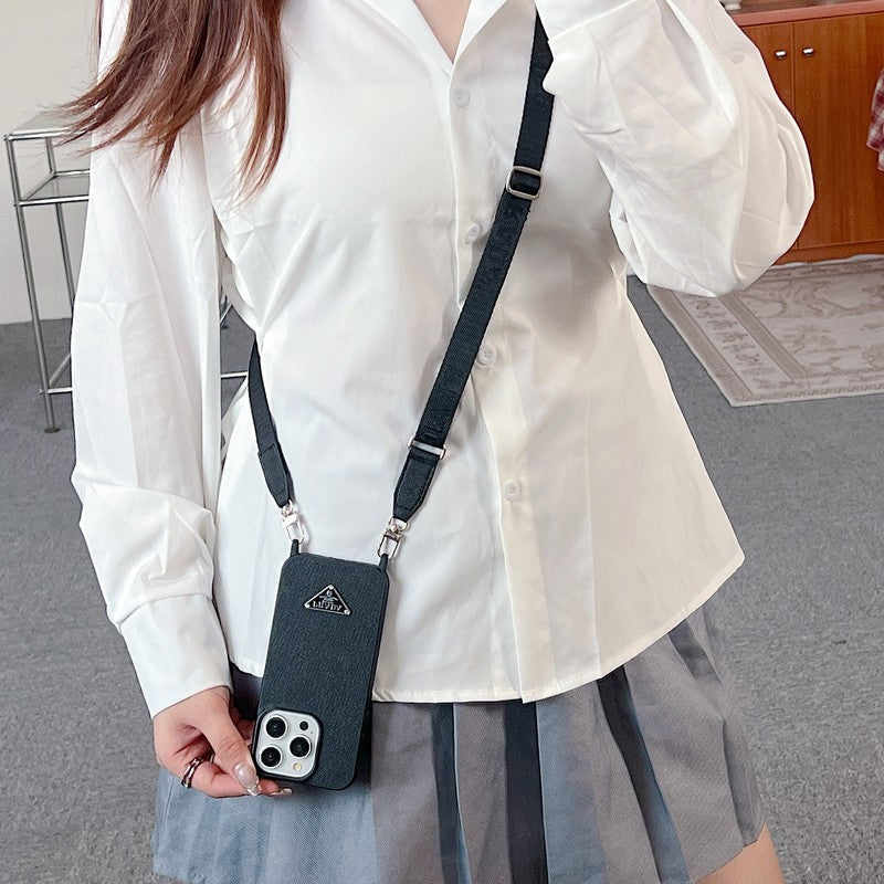 Luxusní crossbody kožené pouzdro na iPhone