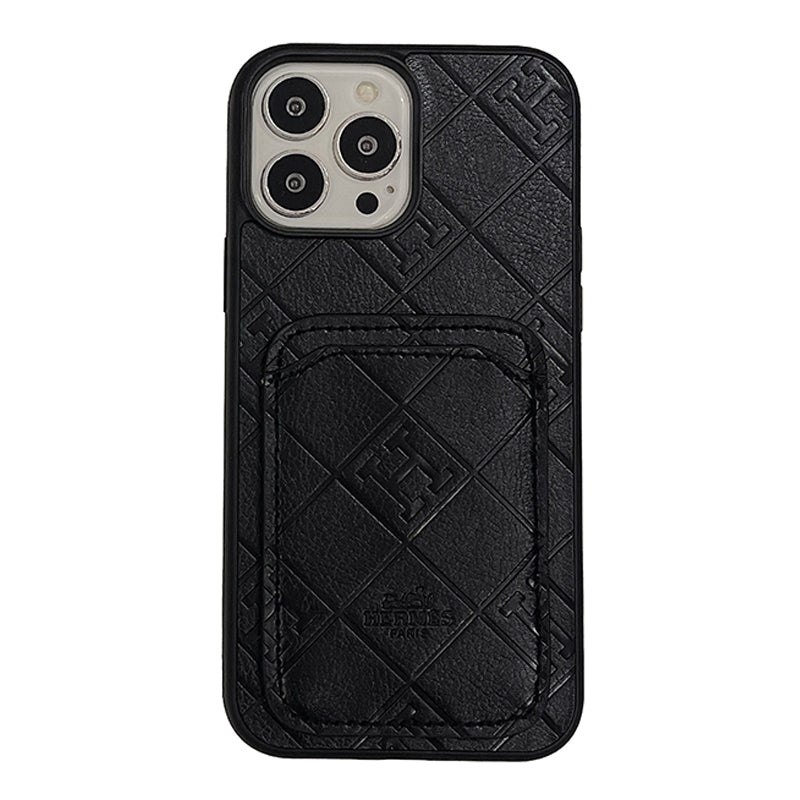 H Kožený držák karet na iPhone