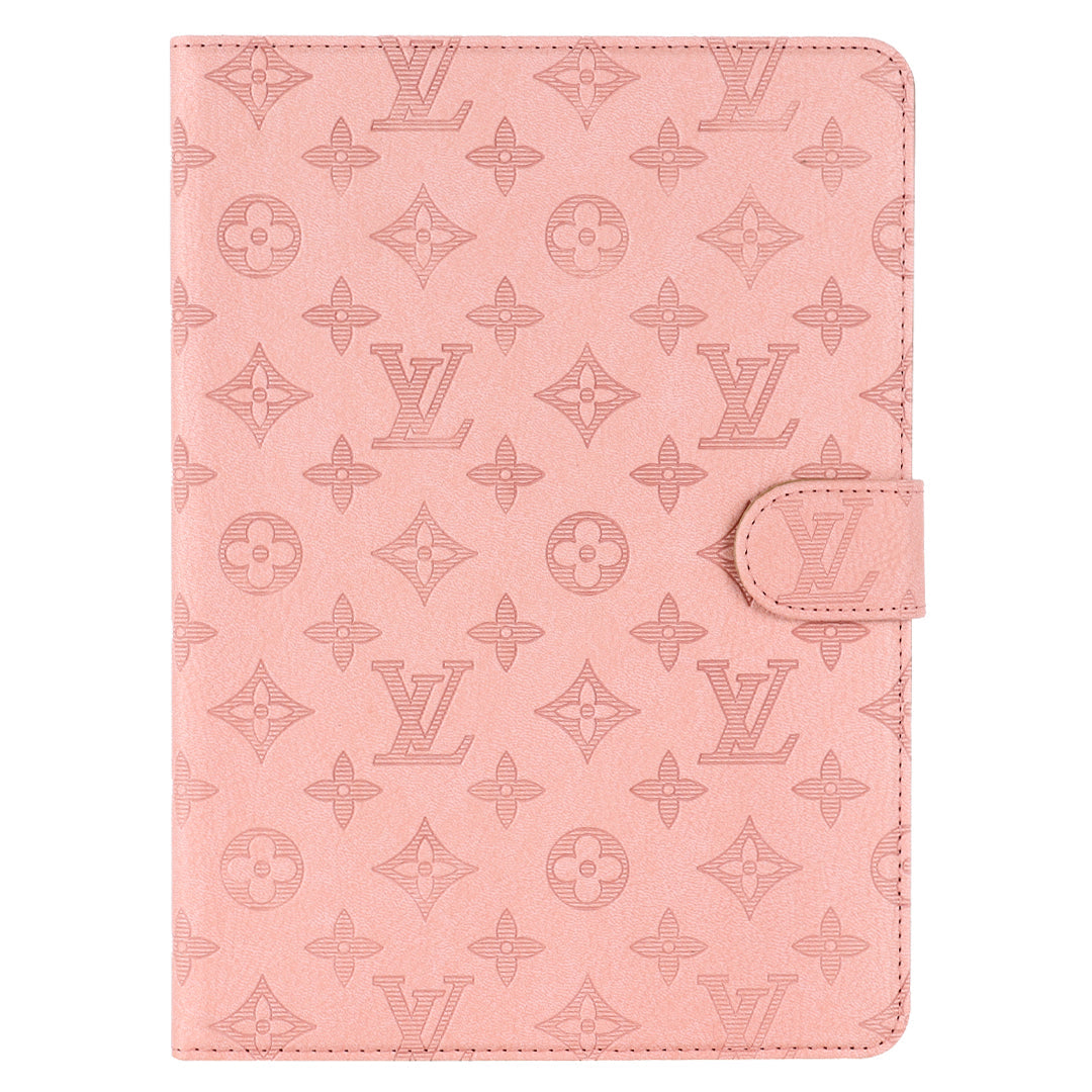 Fondina con monogramma in tela goffrata 3D Apple iPad Flip Cover con funzione di supporto