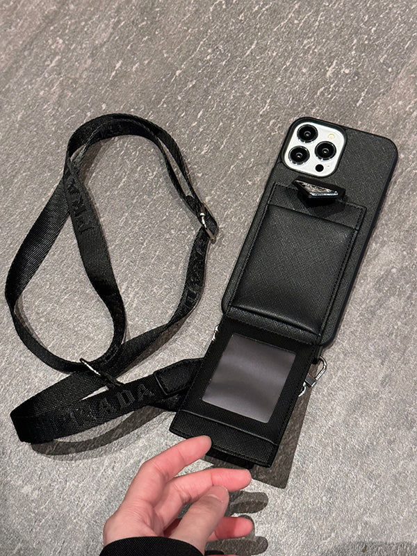 Luxusní crossbody kožené pouzdro na iPhone