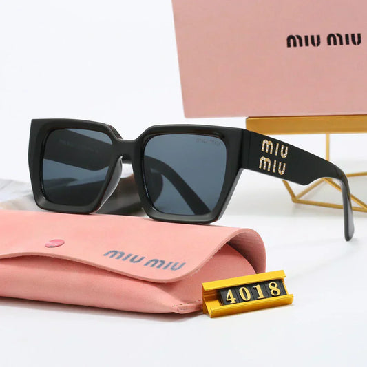 Lunettes de soleil universelles de luxe à monture carrée 4018