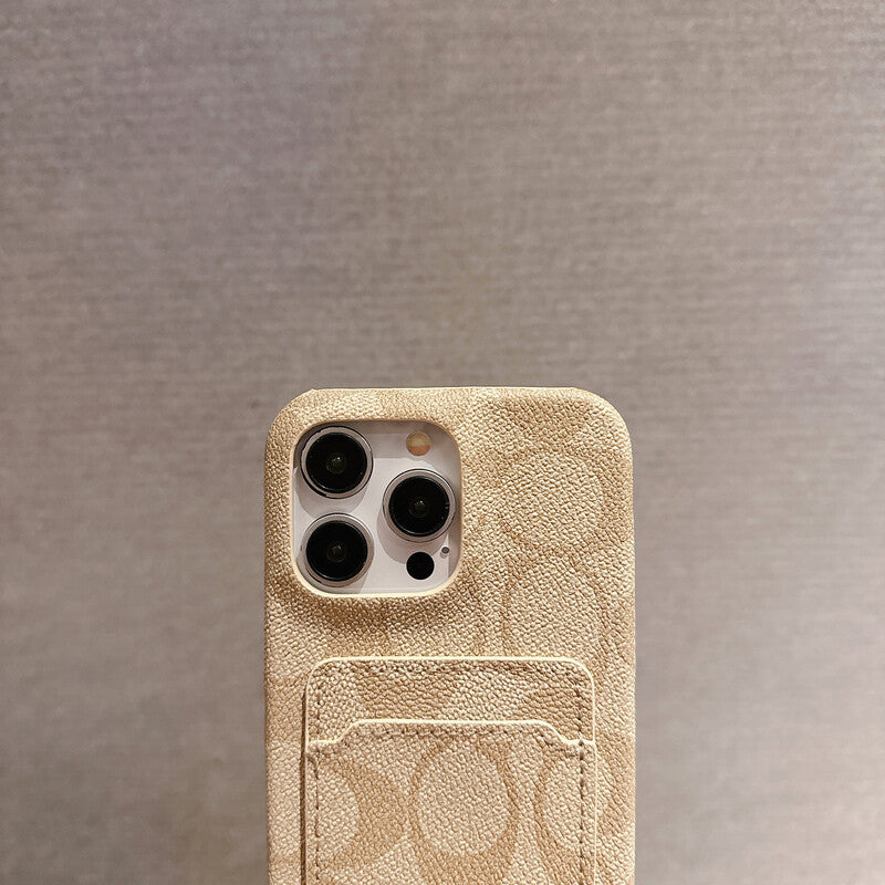 Klasické klasické pouzdro na iPhone s držákem karty bílé -JQB240330
