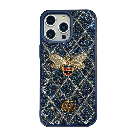 Wysokiej jakości etui na iPhone'a z motywem pszczół w kształcie diamentu