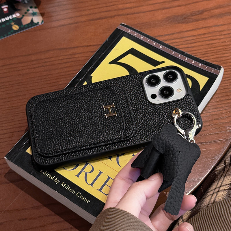 Kožené pouzdro na iPhone s přívěskem H Card Holder