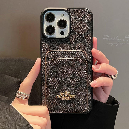 Klassisk kortväska i läder iPhonefodral