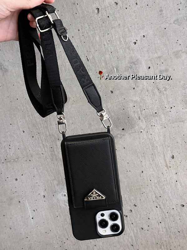 Luxusní crossbody kožené pouzdro na iPhone