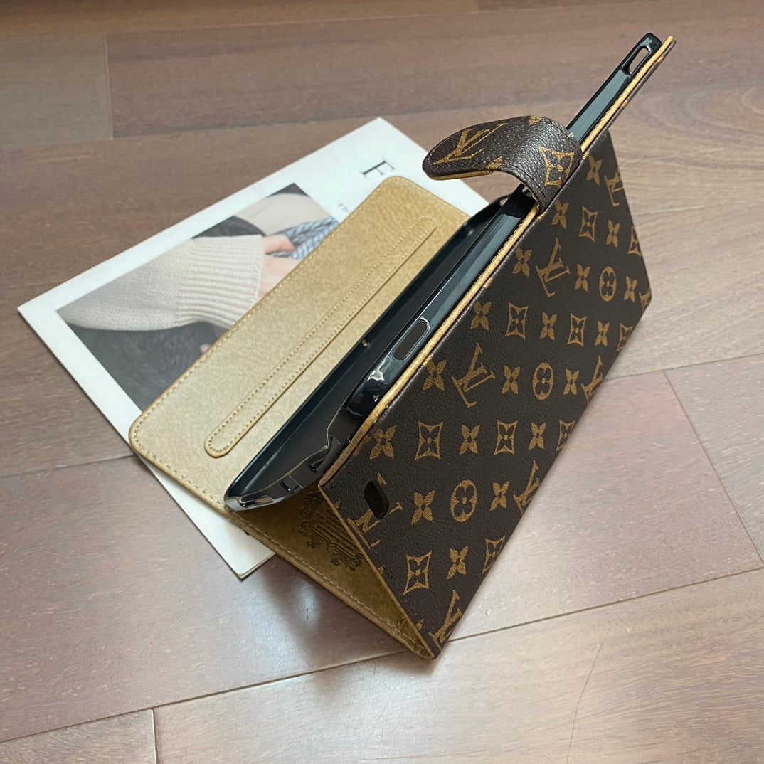 Elegantní Monogram Canvas Flip Cover Ochranné kožené pouzdro Apple iPad
