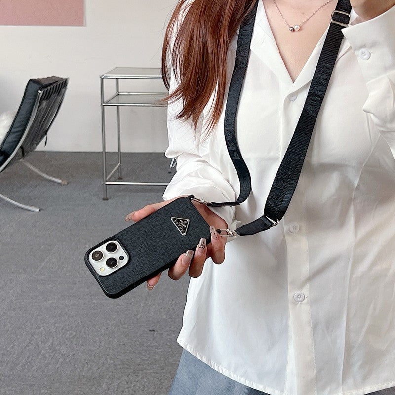 Luxusní crossbody kožené pouzdro na iPhone
