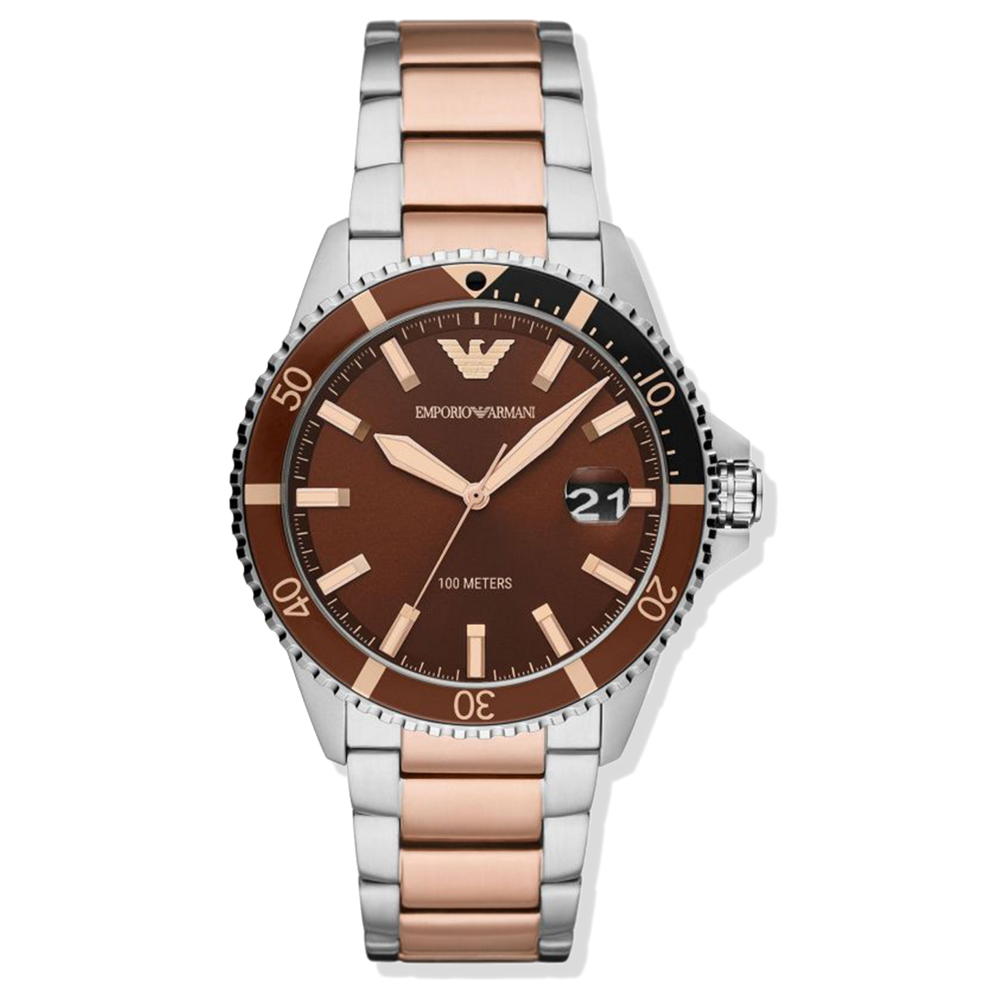 Emporio Armani Men's Diver Two Tone Rose Gold Watch
