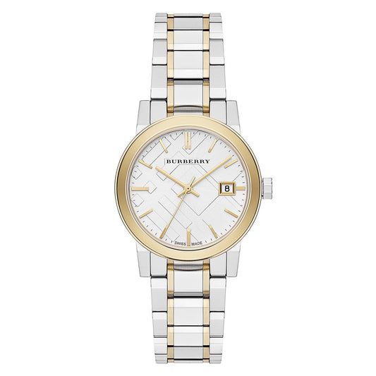 Burberry The City Ladies 34mm Two-Tone Yellow Gold Watch