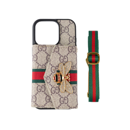 Wysokiej jakości zaawansowane etui Crossbody na iPhone'a z uchwytem na kartę & Pasek na ramię