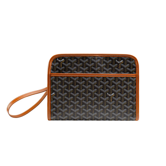 Pochette à bracelet à motif de luxe — Sac à main de style designer à fermeture éclair avec sangle amovible