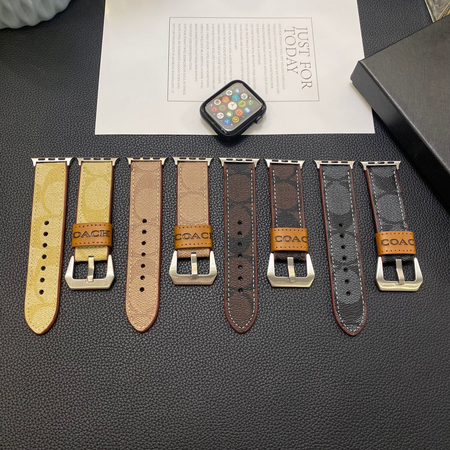 Kožený řemínek na Apple Watch Tmavě hnědá-YHK244221710