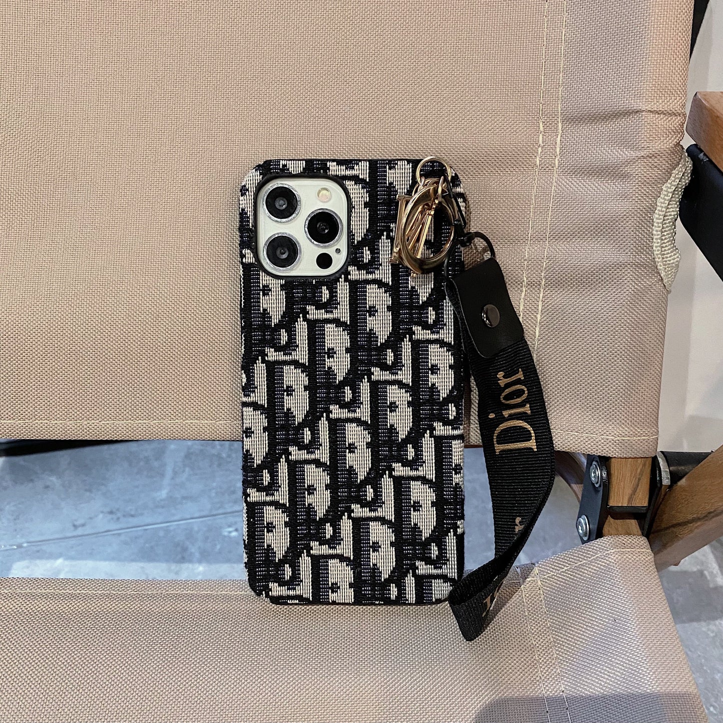 Módní pouzdro na iPhone s páskem černé-GS240315
