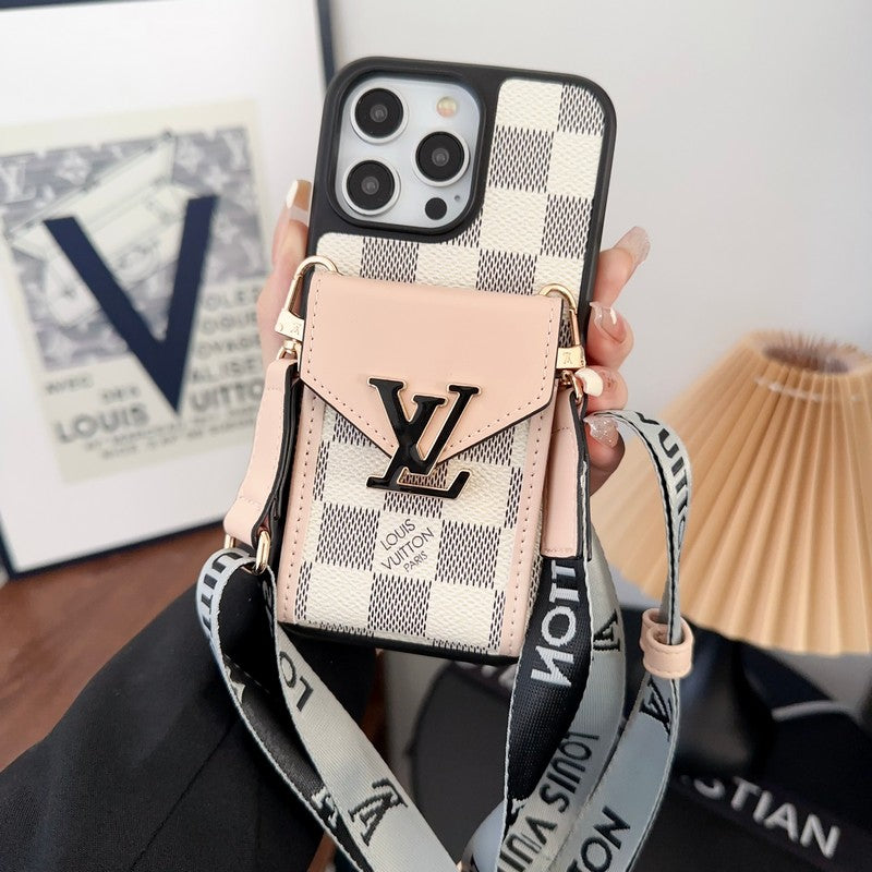 Luxusní Card Bag Pětibarevný řetízkový obal na iPhone