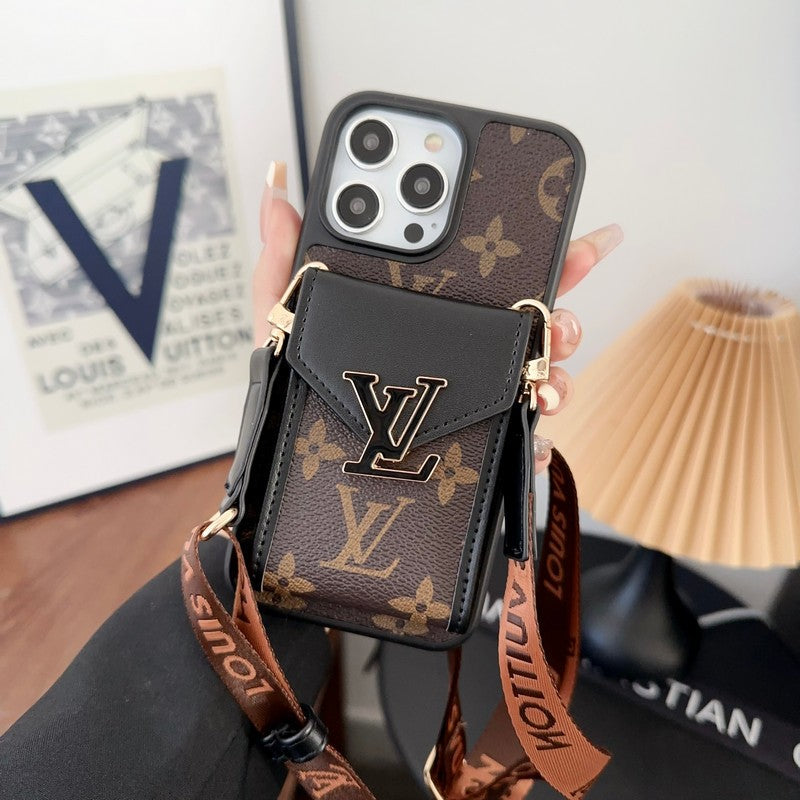 Luxusní Card Bag Pětibarevný řetízkový obal na iPhone