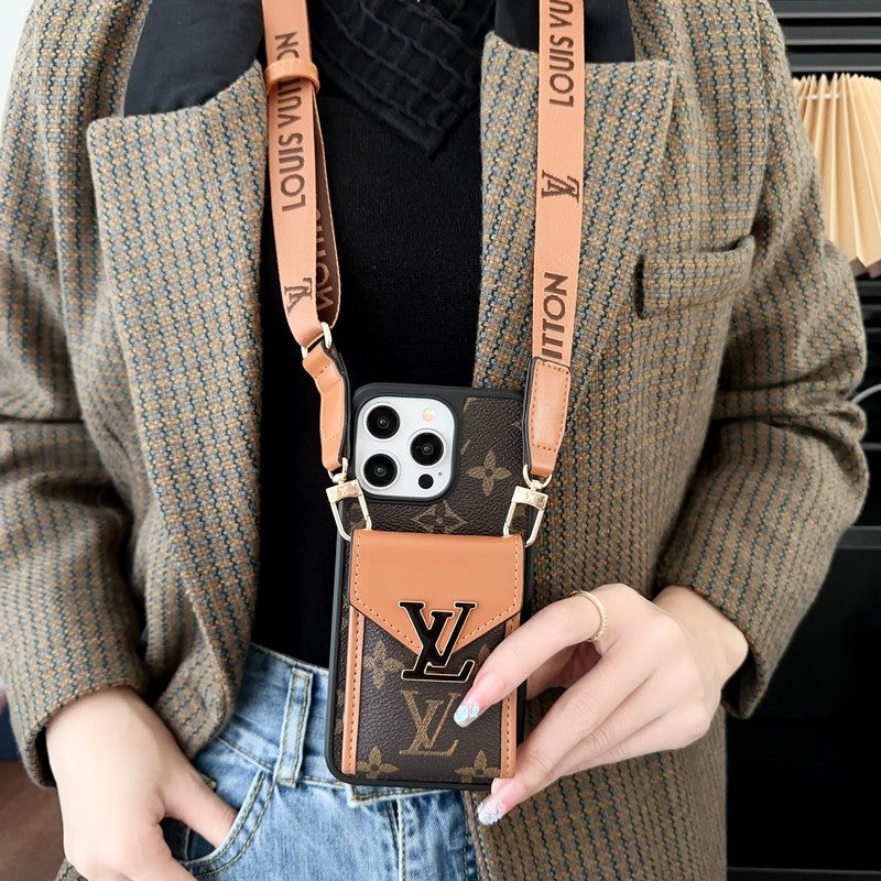 Luxusní Card Bag Pětibarevný řetízkový obal na iPhone